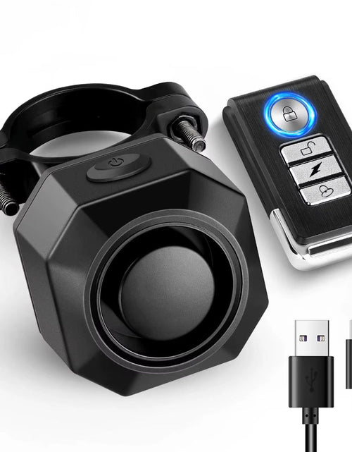 Load image into Gallery viewer, Wireless Bike Vibration Alarm USB Charging Remote Control Burglar Motorcycle Bike Security Detector System Bicycle Alarm
