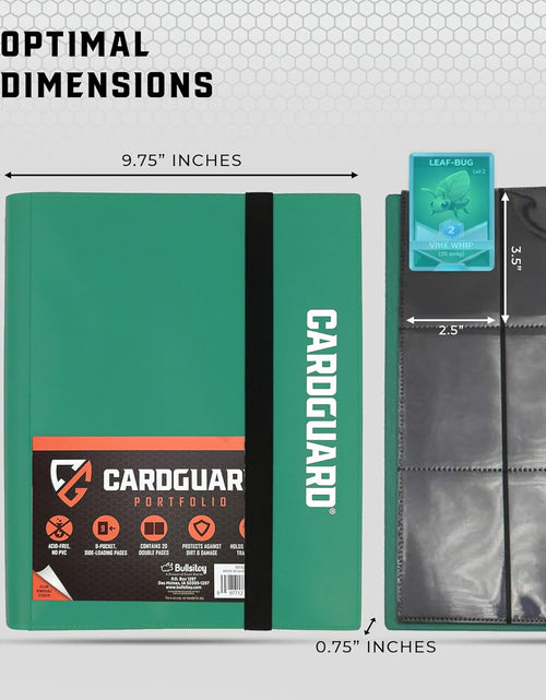 Load image into Gallery viewer, Trading Card Pro-Folio, 9-Pocket Side-Loading Pages, Holds 360 Cards, Dark Green
